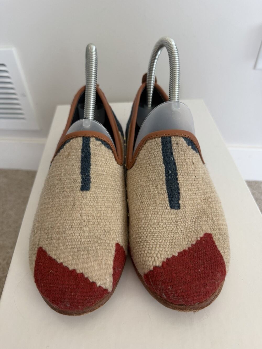 Kilim Loafer Turkish Wool Artsy Shoes Burgundy EUR 37 US 7 Classy Art To Wear